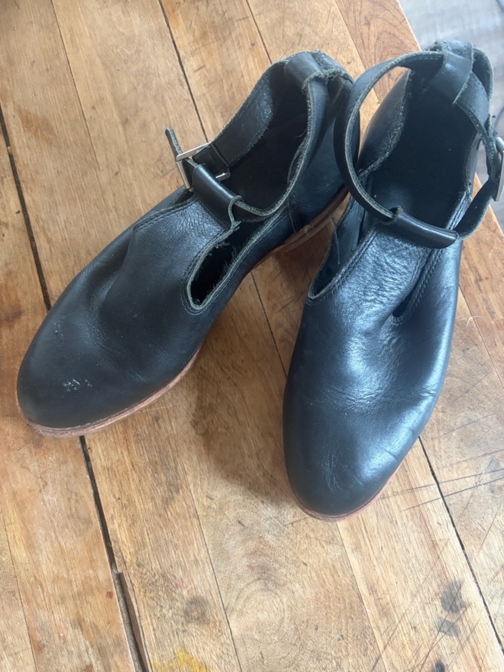 Red Wing Shoes Black Leather Ankle T-Strap Booties